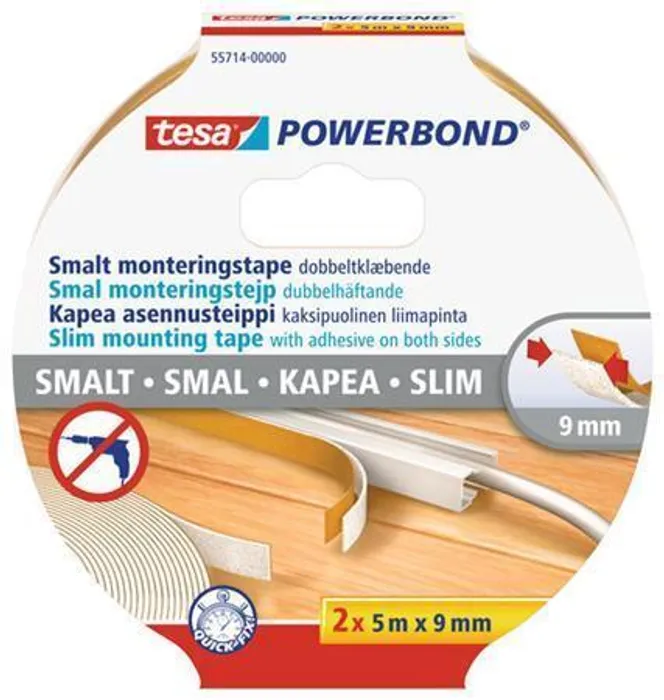 Termék főképe Montážní páska "Powerbond 55714", úzká, 2 x 9 mm x 5 m, TESA
