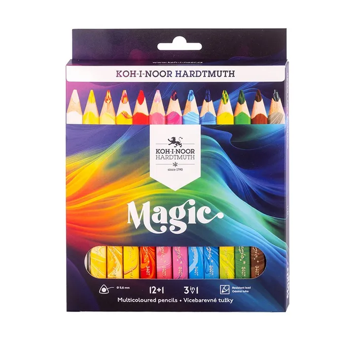 Termék főképe Multibarevné pastelky "Magic 3408", sada různých barev 12+1, trojhranné, KOH-I-NOOR
