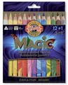 "Magic 3408" többszínű ceruzák, különböző színek 12+1, háromszög alakú, KOH-I-NOOR