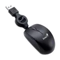 Egér, vezetékes, optikai, kis méretű, USB, GENIUS "Micro Traveler", fekete