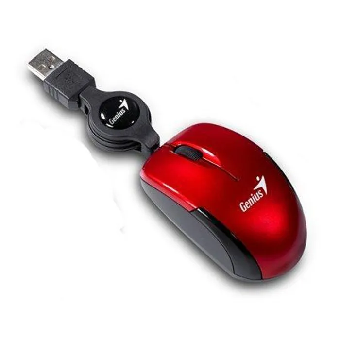 Termék főképe Myš, drátová, optická, malá velikost, USB, GENIUS "Micro Traveler", červená