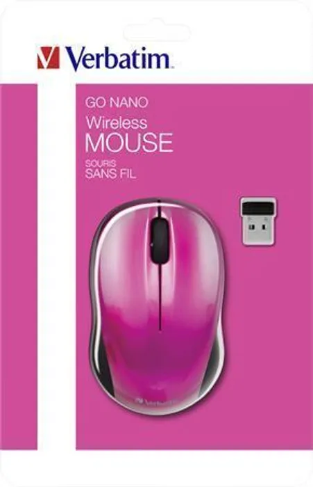 Termék főképe Myš "Go", růžová, bezdrátová, optická, standardní velikost, VERBATIM