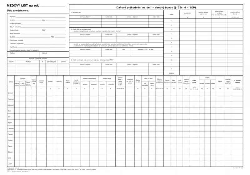 Termék főképe Mzdový list A3 1131