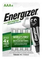 Újratölthető akkumulátor, AAA, 4x700 mAh, ENERGIZER Power Plus