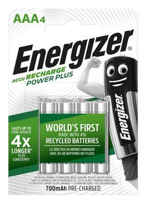 Termék főképe Nabíjecí baterie, AAA, 4x700 mAh, ENERGIZER "Power Plus"