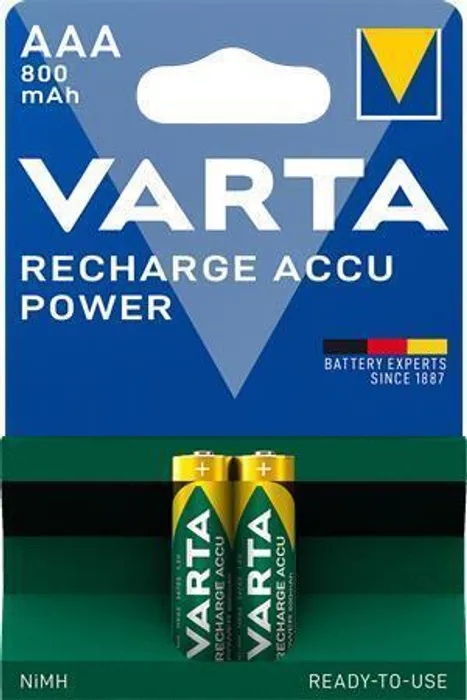 Termék főképe Nabíjecí baterie, AAA (mikrotužková), 2x800 mAh, přednabité, VARTA "Longlife Accu"