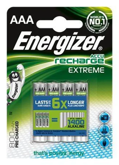 Termék főképe Nabíjecí baterie, AAA (mikrotužková), 4x800 mAh, přednabité, ENERGIZER