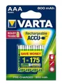 Következő termékkép Újratölthető akkumulátor, AAA (mikroceruza), 4x800 mAh, előtöltve, VARTA Longlife Accu
