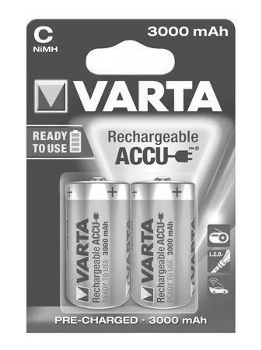 Termék főképe Nabíjecí baterie, C (malý monočlánek), 2x3000 mAh, přednabité, VARTA "Power Accu"