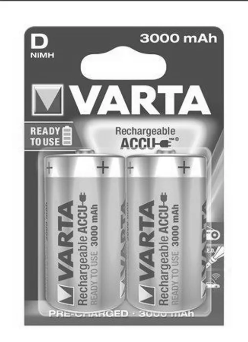 Termék főképe Nabíjecí baterie, D (velký monočlánek), 2x3000 mAh, přednabité, VARTA "Power Accu"