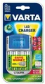 Akkutöltő, AA/AAA, 4x2700 mAh AA, autós aljzat, LCD kijelző, VARTA