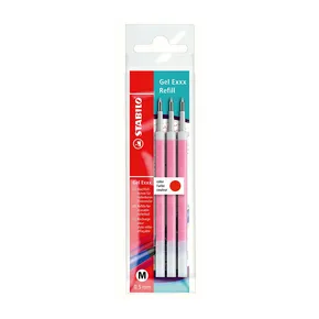 Gel Exxx görgős utántöltő, piros, 0,5 mm, gumi, STABILO [3 db]
