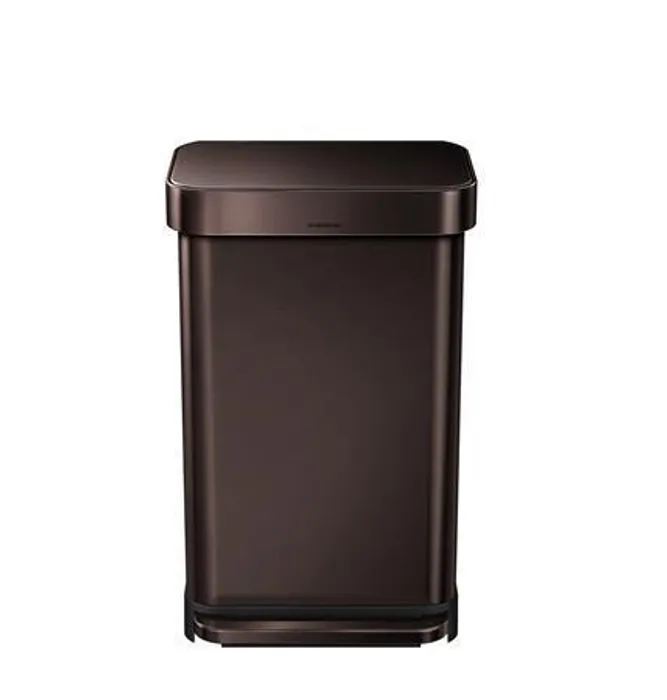 Termék főképe Nášlapný odpakový koš, tmavá bronz, 45 l, nerez, SIMPLEHUMAN