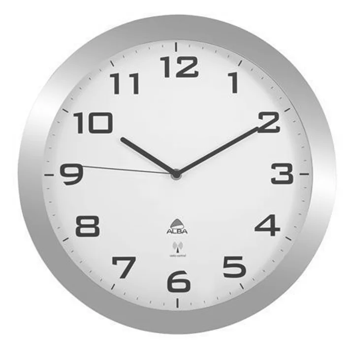 Termék főképe Nástěnné hodiny "Horissimo", stříbrná, řízené rádiem, 38 cm, ALBA