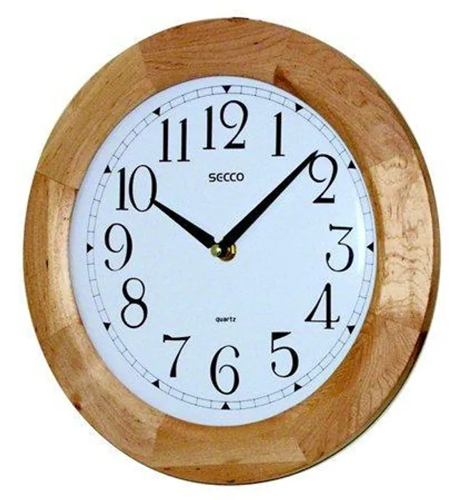 Termék főképe Nástěnné hodiny, přírodní, 28cm, dřevěný rám, SECCO