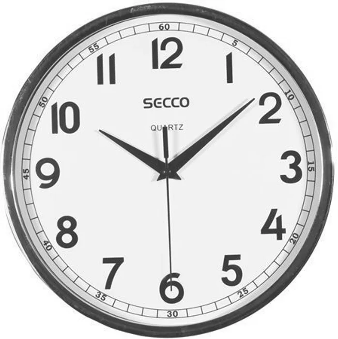Termék főképe Nástěnné hodiny, rám - chromový, 24 cm, SECCO