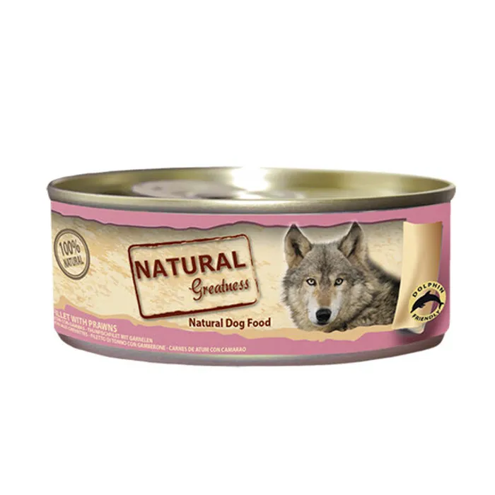 Termék főképe Natural Greatness filet tuňák+krevety, konzerva pro psy 156 g