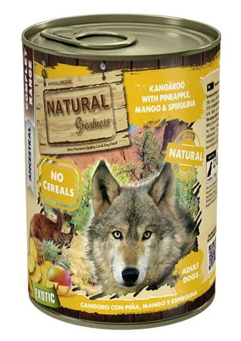 Termék főképe Natural Greatness klokan, ananas, mango, spirulina - EXOTIC konzerva pro psy 400 g