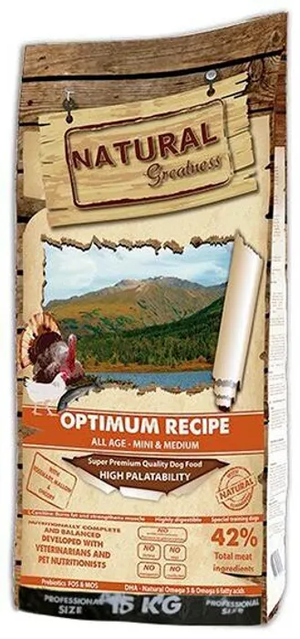 Termék főképe Natural Greatness Optimum Recipe Mini,Medium/krůta,kuře/15 kg