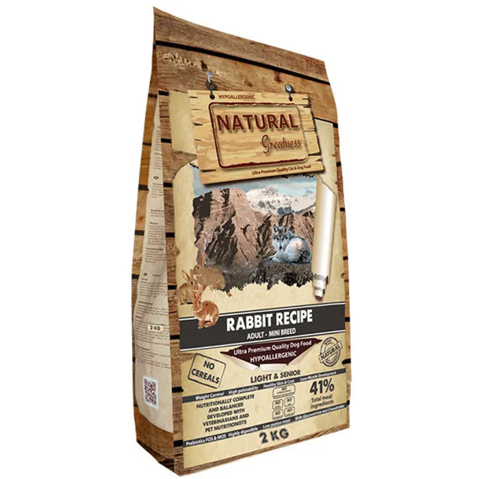 Termék főképe Natural Greatness Rabbit Recipe Mini Adult & Senior & Light /králík/2 kg