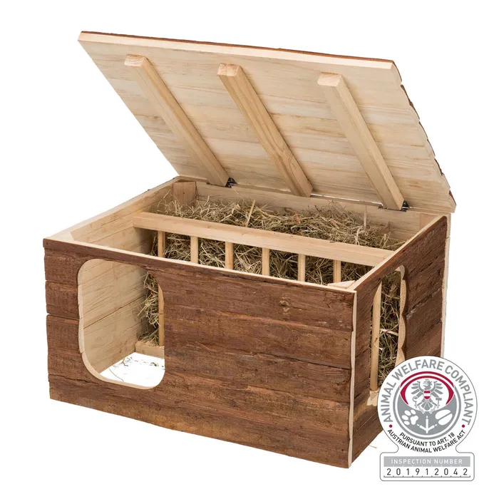 Termék főképe Natural Living přírodní dř. domek HILKE s jesličkami 40x23x32 cm