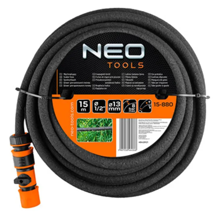 Termék főképe NEO TOOLS odkapávací hadice 15m, 1/2", 8bar, černá, 15-880