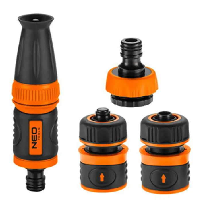 Termék főképe NEO TOOLS sada rozprašovač, 2 rychlospojky přípojka na kohoutek, 1/2", oranžovo-černá, 15