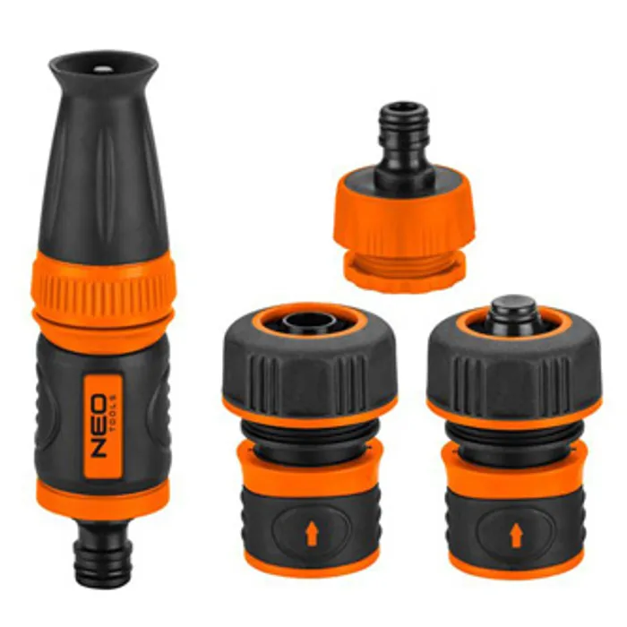 Termék főképe NEO TOOLS sada rozprašovač, 2 rychlospojky přípojka na kohoutek, 3/4", oranžovo-černá, 15