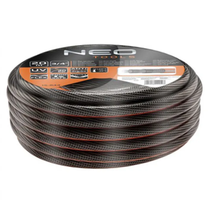 Termék főképe NEO TOOLS zahradní hadice NEO PRO - 6 vrstev, 20m, 3/4", 30bar, oranžovo-černá, 15-843