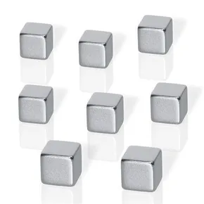 Neodímium mágnesek, kocka alakú, ezüst, 10x10x10 mm, 8 db, BE!BOARD