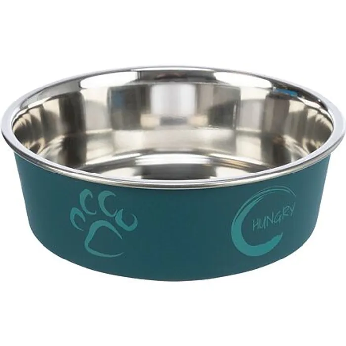 Termék főképe Nerez miska s různobarevným potiskem, tlapka+kost 0,45 l/ o 14 cm