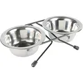 Rozsdamentes acél állvány + 2 tál 200ml/10cm