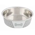 Rozsdamentes acél tál szilikon bevonattal, fehér/szürke 0,75 l/o 17 cm