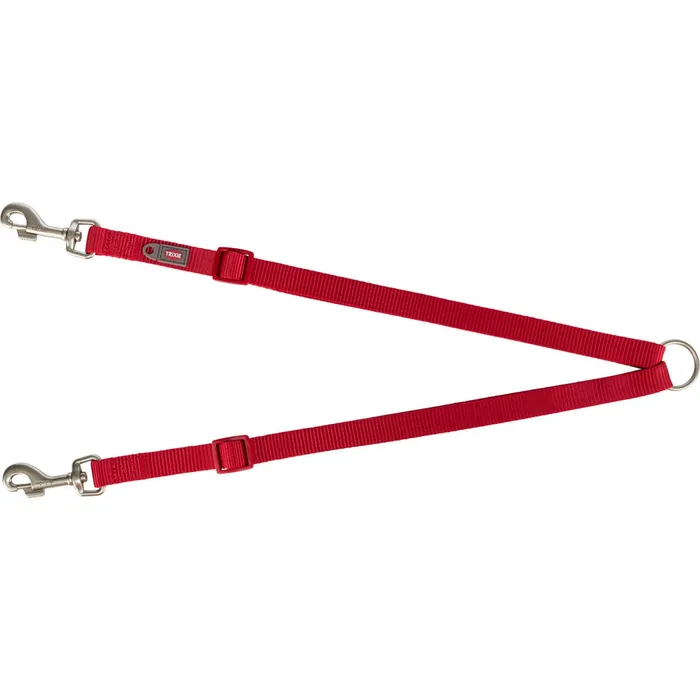 Termék főképe Nylonová rozdvojka - pásky s karabinami 40-70 cm/15 mm, - červená