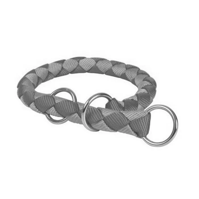 Termék főképe Nylonový obojek kulatý CAVO - červeno/stříbrný DOPRODEJ S:30-36cm/12mm