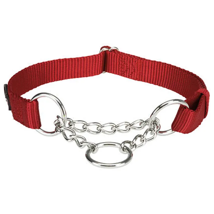 Termék főképe Nylonový polostahovací obojek PREMIUM - červená L-XL:45-70cm/25mm