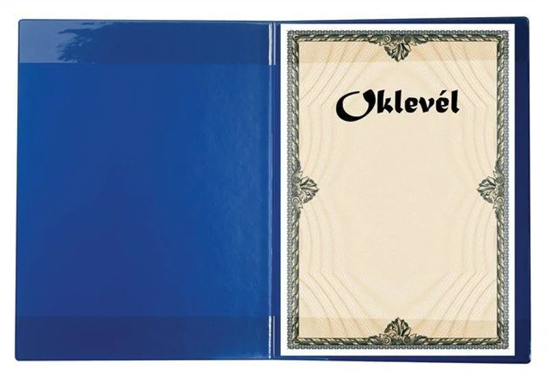 Termék főképe Obal na certifikáty plyšový, A4, VICTORIA, modrý