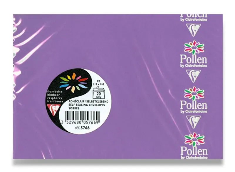 Termék főképe Obálka Clairefontaine, C6, fialová, 20 ks