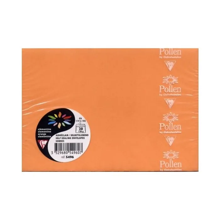 Termék főképe Obálka Clairefontaine, C6, oranžová, 20 ks