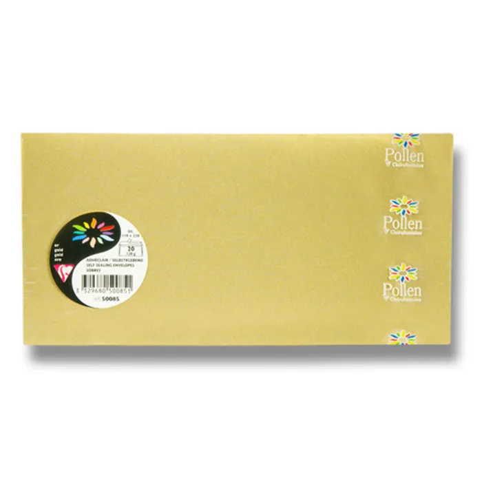 Termék főképe Obálka Clairefontaine, DL, samolepicí, 20 ks,zlatá