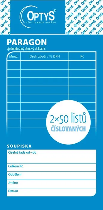Termék főképe Obchodní paragon, číslovaný, 2 x 50 listů 1092