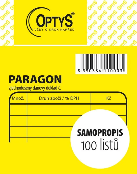 Termék főképe Obchodní paragon, samopropisovací, 7,5 x 9,5 cm 1100