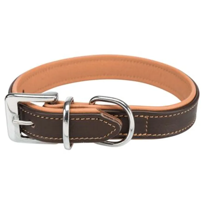 Termék főképe Obojek ACTIVE COMFORT kožený, hnědá/světle hnědá M: 39-46 cm/25 mm