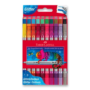 Faber-Castell csillámos kétoldalas gyermek marker - 20 db