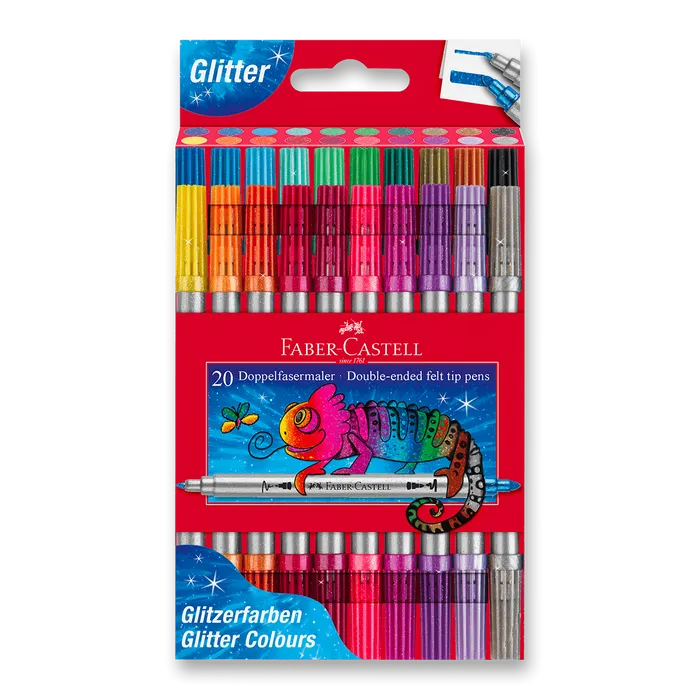 Termék főképe Oboustranné dětské fixy Faber-Castell Glitter - 20 ks