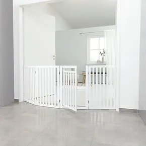 Nyílóajtós védősorompó 60-160 x 81 cm fehér