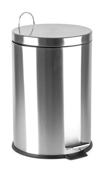 Termék főképe Odpadkový koš, pedálový, kovový, 20 l, pochromovaný
