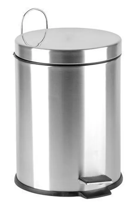Termék főképe Odpadkový koš, pedálový, kovový, 5 l, chromovaný