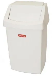 Hulladékgyűjtő, csuklós fedéllel, 25 l, CURVER Click-it fehér