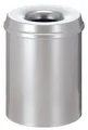 Odpadkový koš, samozhášecí, kovový, kulatý, VEPA BINS, stříbrný
